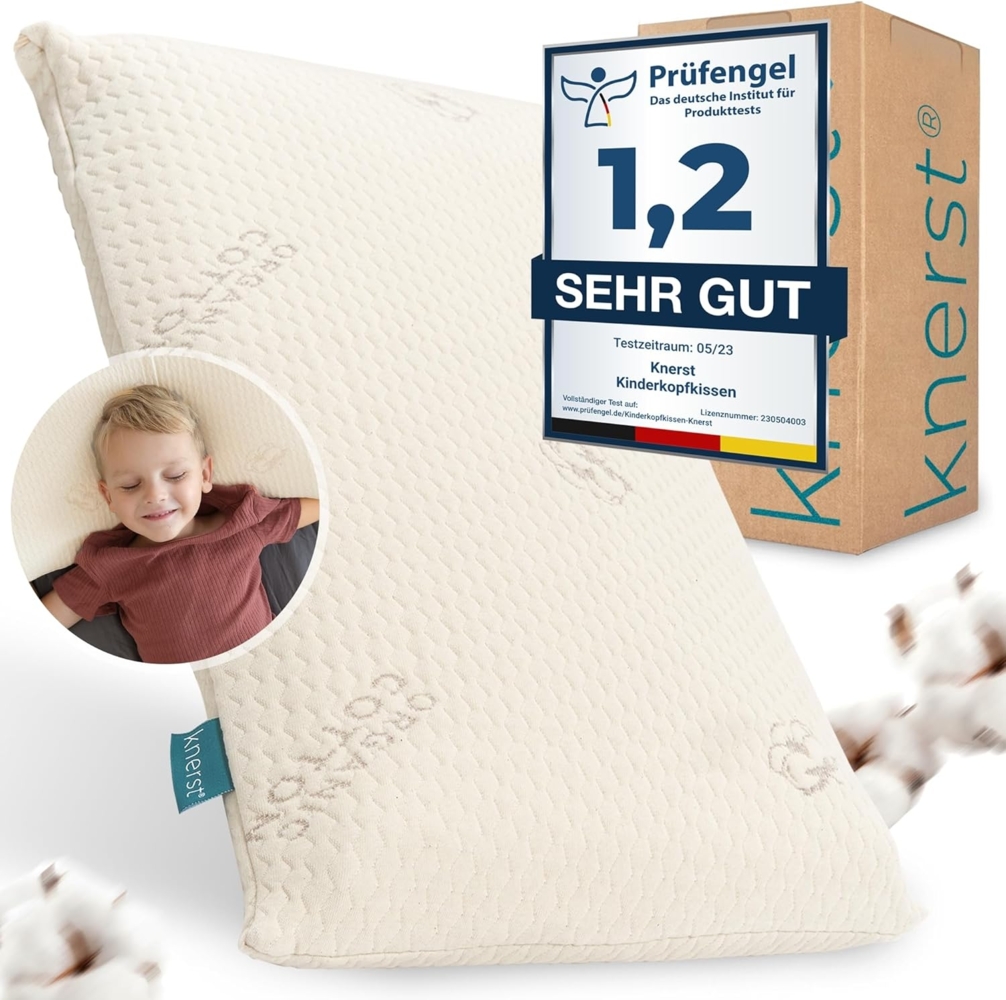 KNERST Kopfkissen Kinderkissen Memory Schaum 2-5 Jahre u. 6-10 Jahre, Füllung: CosyPUR Memory Gedächtnisschaum, Seitenschläfer, Bauchschläfer, Rückenschläfer, perfekte Balance zwischen Unterstützung und Gemütlichkeit Bild 1