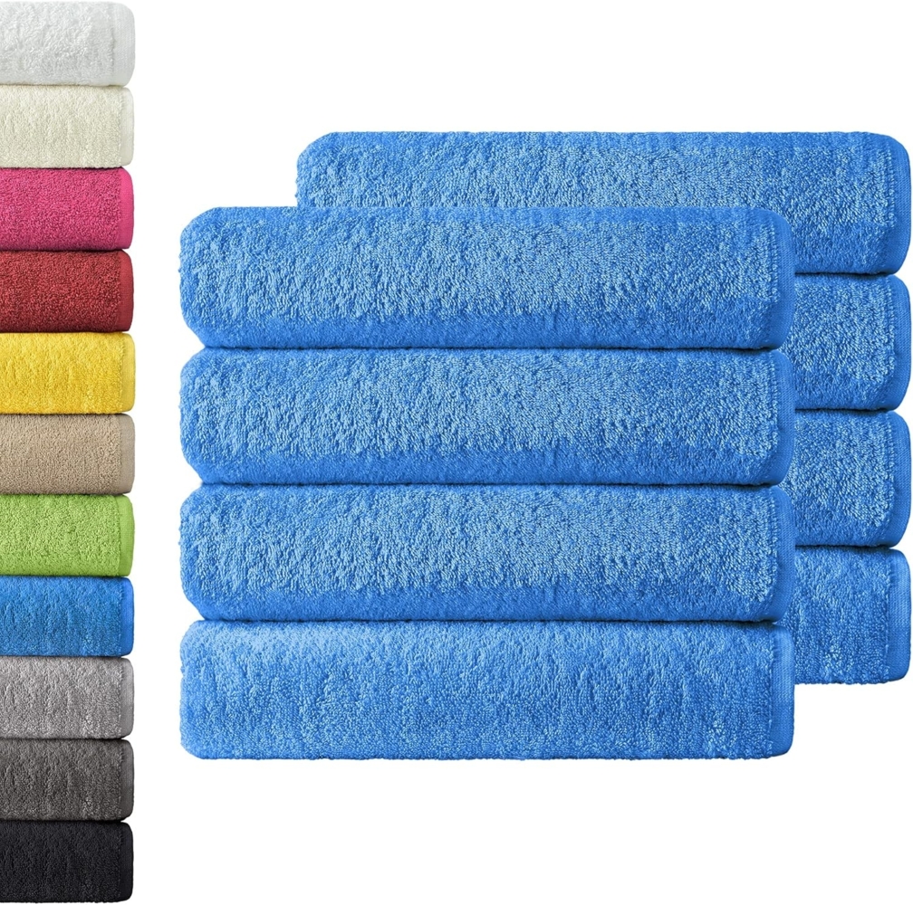 NatureMark 8er Spar-Pack Frottier Handtücher, Handtuch-Set, 50x100 cm, Royal blau, 100% Baumwolle Bild 1