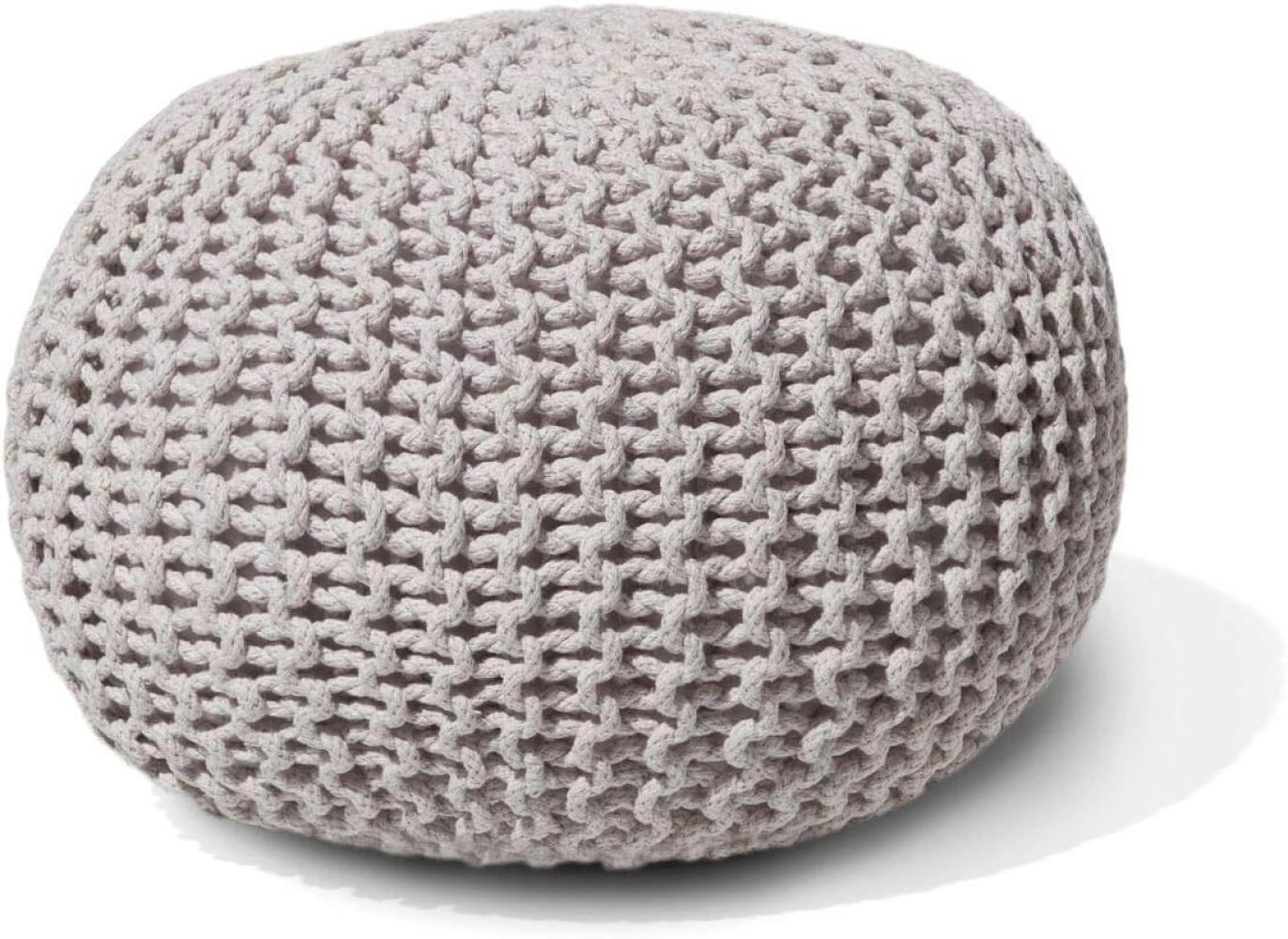 Pouf hellgrau ⌀ 40 cm CONRAD Bild 1