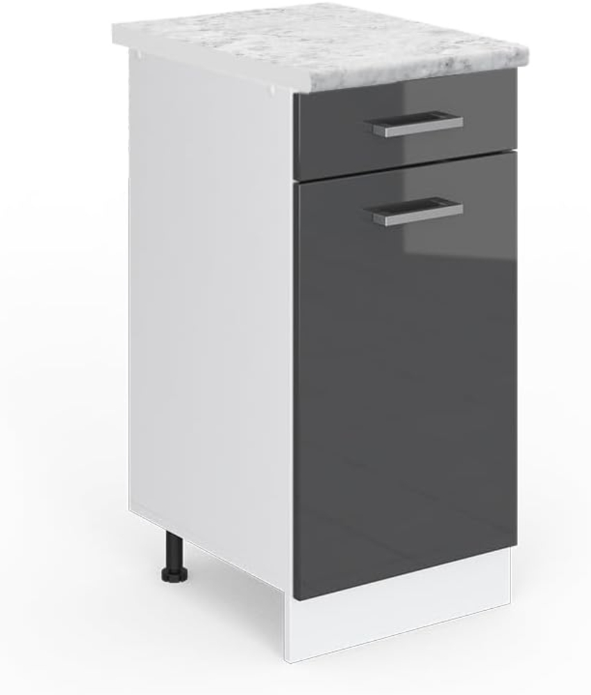 Vicco Küchenschrank R-Line Küchenzeile Hängeschrank Unterschrank Küchenschränke Küchenunterschrank Arbeitsplatte (anthrazit mit Arbeitsplatte, Schubunterschrank 40 cm) Bild 1