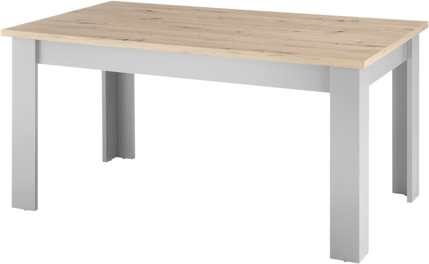 Esstisch Rideau in grau und Eiche Artisan 160 x 90 cm Bild 1