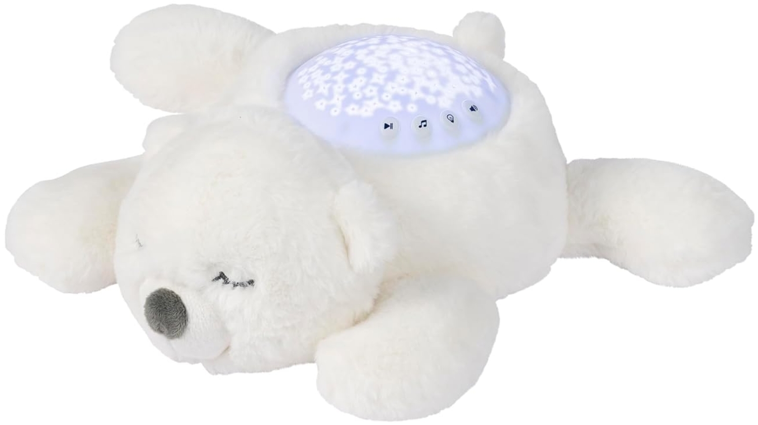 Nattou LED-Nachtlicht Koala-Bär, Sternhimmel-Projektor, 3 LED-Farben, 5 Klänge und Lieder, Plüsch/Polyester, 26 cm, Weiß Bild 1
