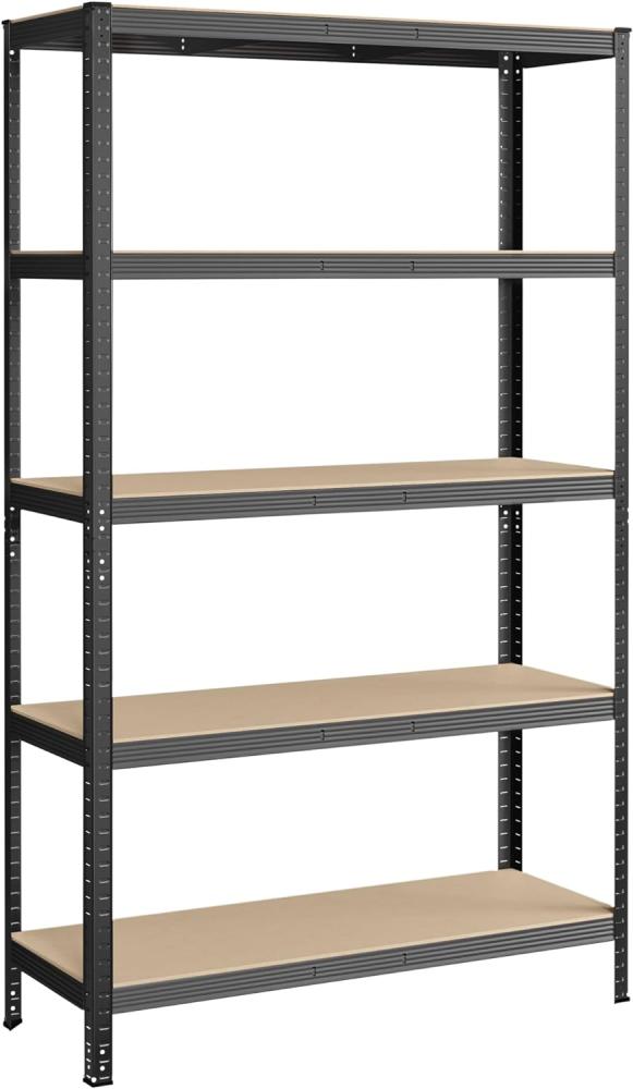 Songmics Schwerlastregal, Lagerregal, Kellerregal, 200 x 120 x 60 cm, bis 875 kg belastbar, 5 verstellbare Ablagen, Metallregal, Steckregal, Werkstattregal, schwarz Bild 1