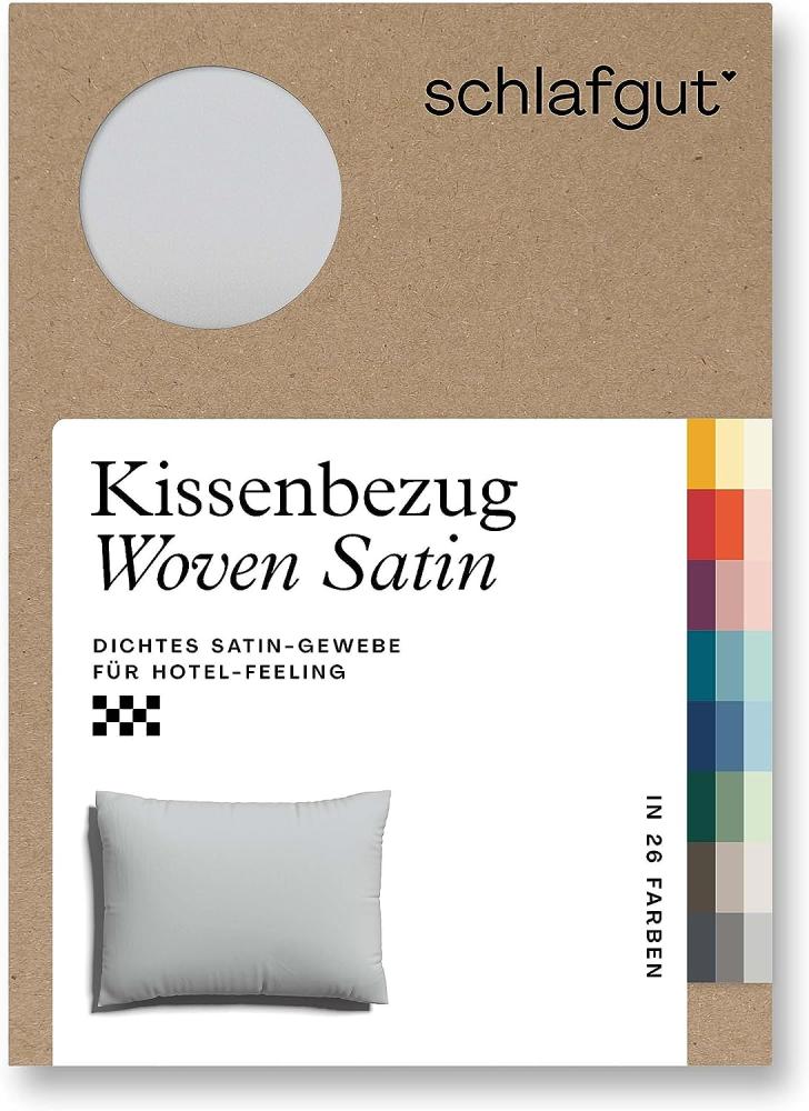 Schlafgut Woven Satin Bettwäsche|Kissenbezug einzeln 60x80 cm| grey-light Bild 1