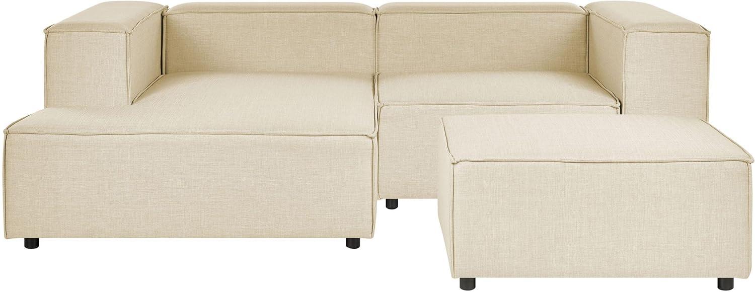 Ecksofa mit Ottomane APRICA Beige Rechtsseitig Bild 1