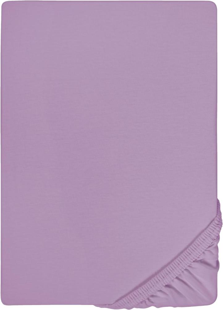 Biberna Feinjersey Spannbettlaken Spannbetttuch 140x200 cm - 160x200 cm Viola Bild 1