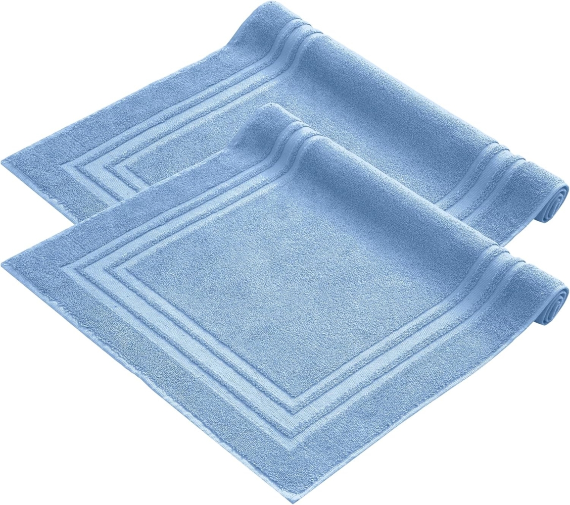 Komfortec Badematte Badvorleger aus 100% Baumwolle, 50x70 cm Duschvorleger, Waschbar Duschmatte, Frottee, Rechteckig, 600 g/m², 2er Set, Saugfähig & Schnelltrocknend Bild 1