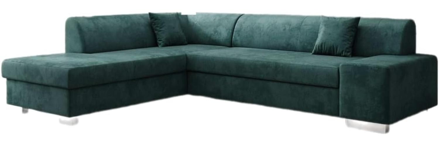 Designer Sofa Pina mit Schlaf- und Klappfunktion Samt Grün Links Bild 1