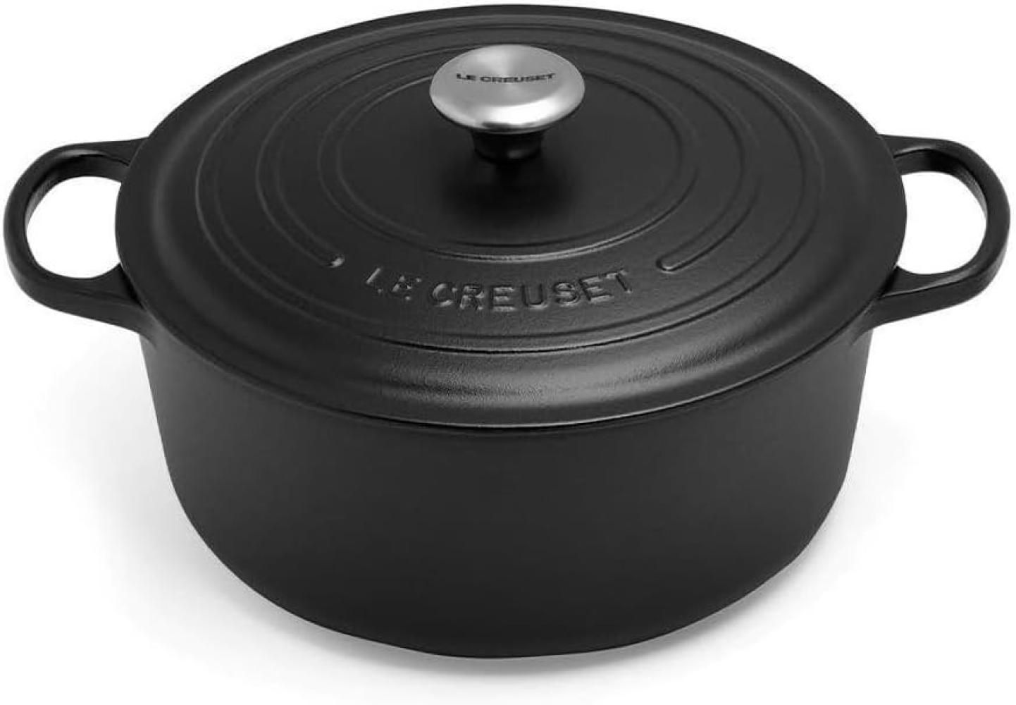 Le Creuset Signature Gusseisen-Bräter mit Deckel, Für alle Herdarten und Induktion geeignet, Rund, Schwarz, 28,0 cm, 6.7 Bild 1