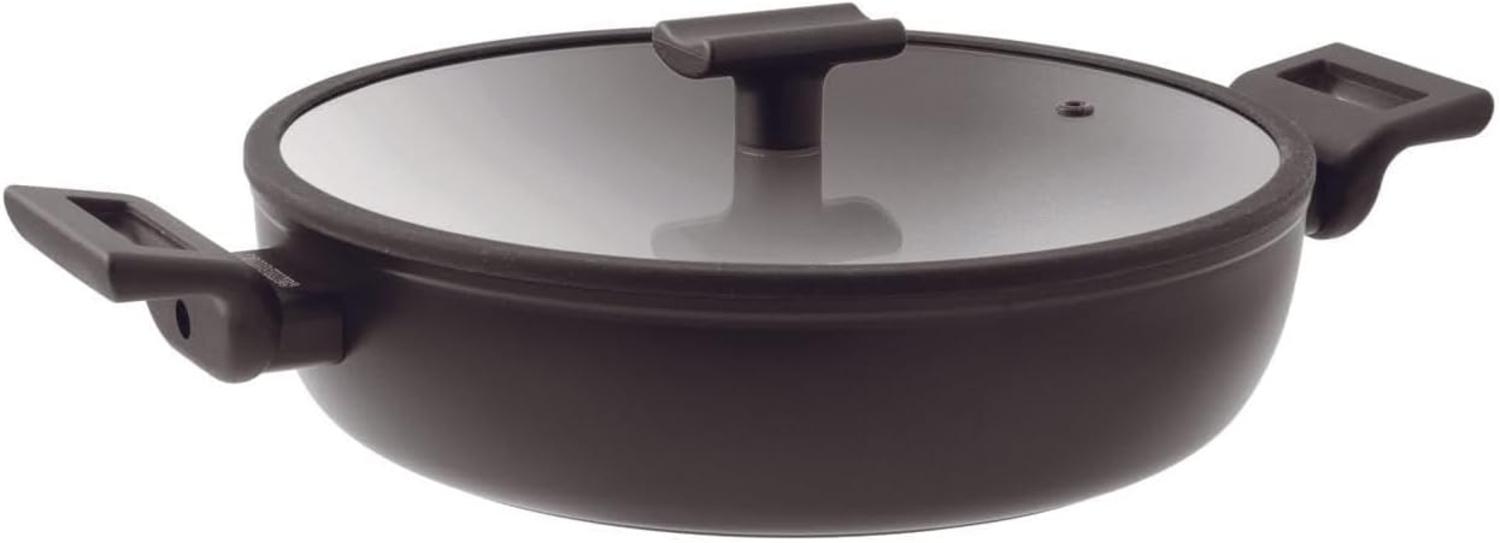 Sambonet Titan Pro Aluminium Schwarz Servierpfanne mit Deckel antihaft 28 cm / h: 7,5 cm / 4 L Bild 1