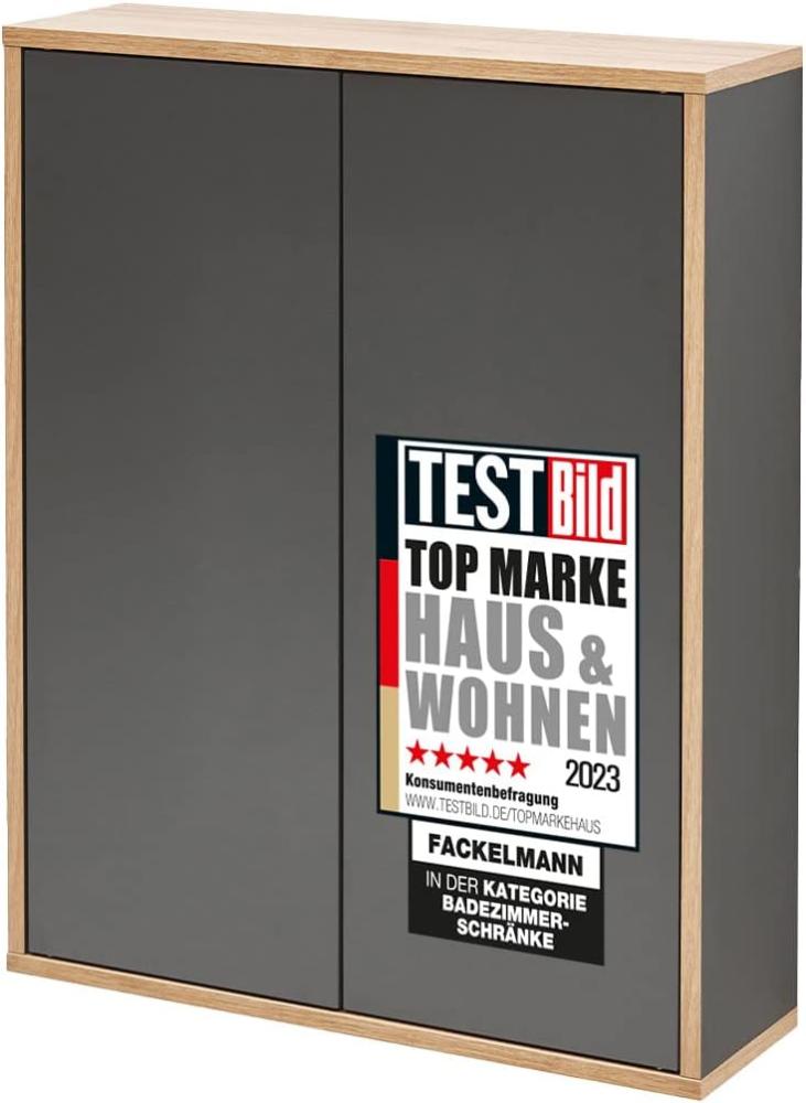 Fackelmann FINN Doppel Hängeschrank 60 cm, Braun hell/Anthrazit Bild 1