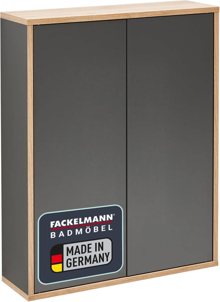 Fackelmann FINN Doppel Hängeschrank 60 cm, Braun hell/Anthrazit Bild 1