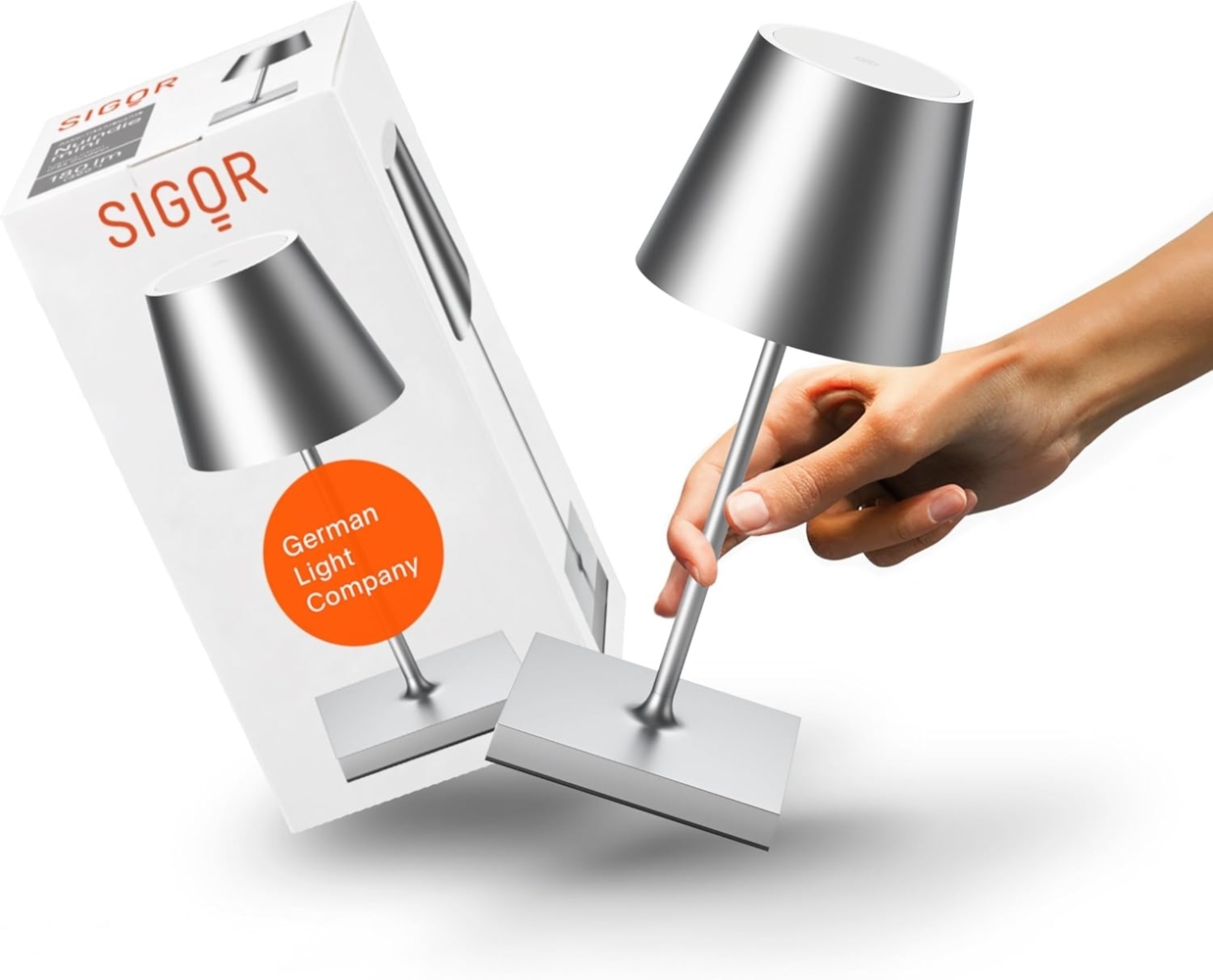 SIGOR LED Tischleuchte Akku-Tischleuchte, Dimmbar, 1 LED Platine, 2.700 K / 2.200 K Bild 1