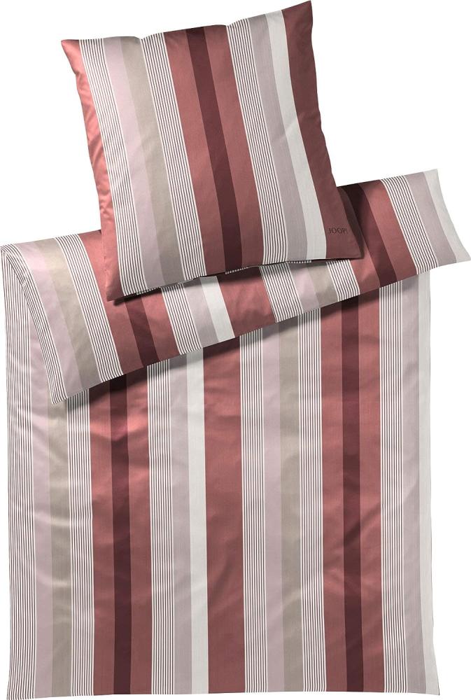 JOOP Bettwäsche Stripes ruby|155x220 cm + 80x80 cm Bild 1