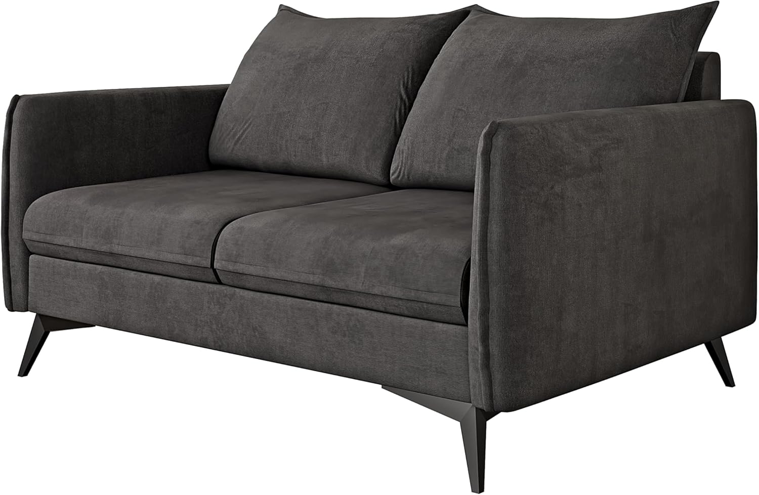 S-Style Möbel 2-Sitzer Sofa Azalea mit Schwarz Metall Füßen aus Luxusmicrofaser, mit Wellenfederung Bild 1