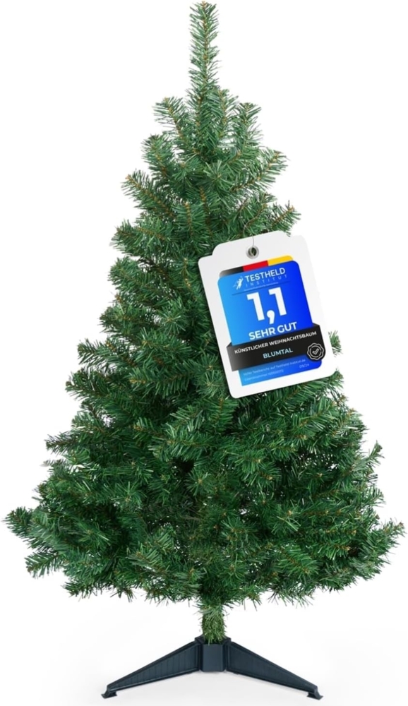 Blumtal Künstlicher Weihnachtsbaum mit naturgetreuen PVC-Nadeln und robustem Stellfuß, Individuell einstellbare Zweige, sicherer Stellfuß, naturechte Optik Bild 1