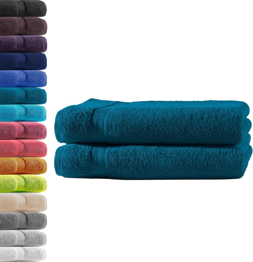 Hometex Premium Textiles Handtuch in Premium Qualität 500 g/m², Feinster Frottier-Stoff 100% Baumwolle, 2x Duschtuch, weich, saugfähig, extra schwer & flauschig - TEST BILD TOP MARKE 2025 Bild 1