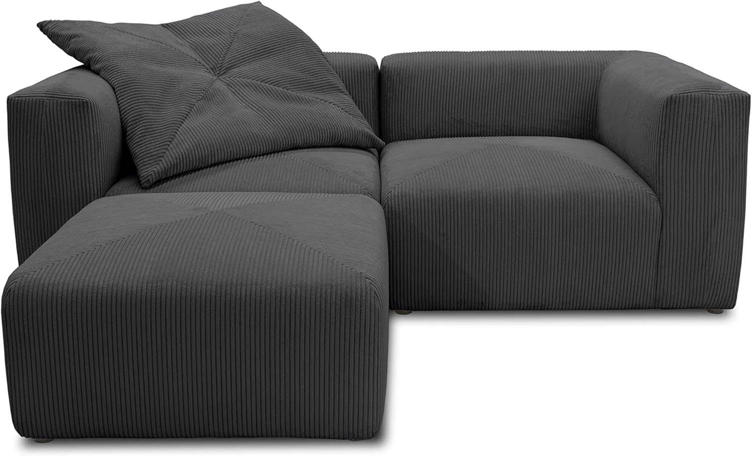 DOMO. collection Malia Ecksofa, Modulsofa in L-Form, bestehend aus 3 Modulen, Sofa, Couch, anthrazit, 193 x 216 cm Bild 1