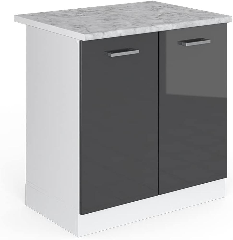 Vicco Küchenschrank R-Line Küchenzeile Hängeschrank Unterschrank Küchenschränke Küchenunterschrank Arbeitsplatte (anthrazit mit Arbeitsplatte, Spülenunterschrank 80 cm) Bild 1