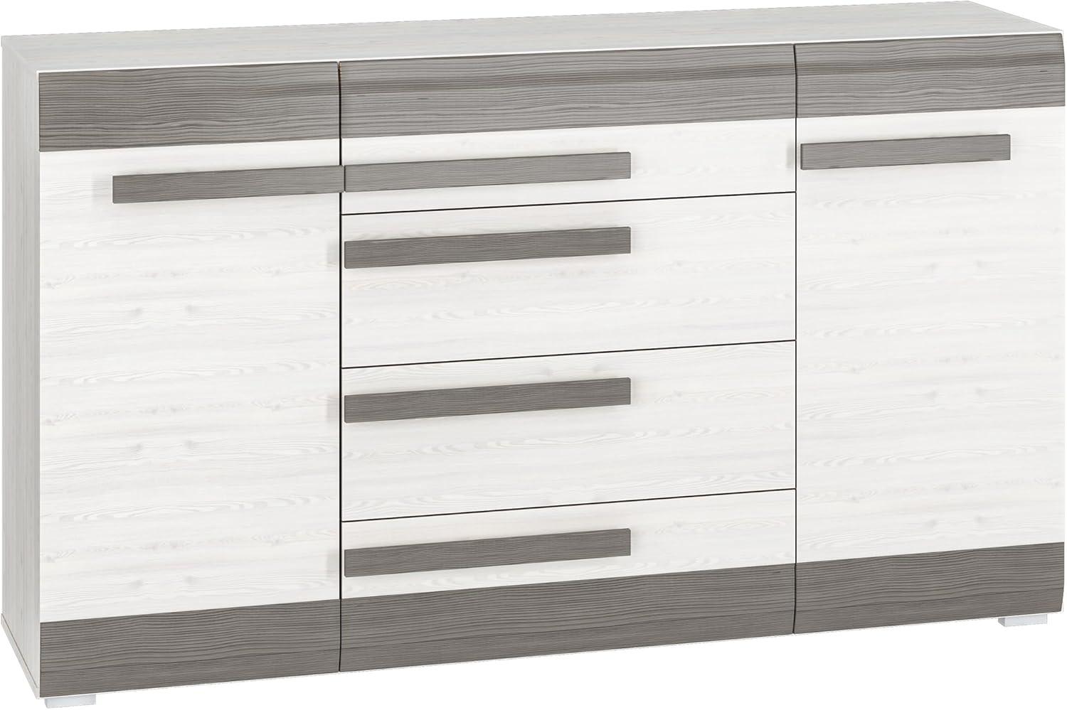 Sideboard "Blanco" Kommode 165cm Pinie weiß grau MDF Bild 1