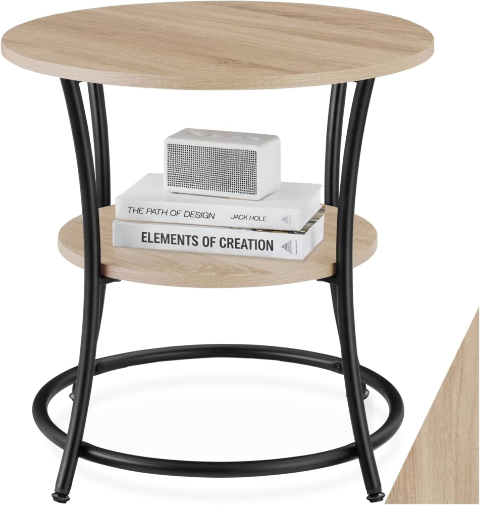 Beistelltisch Saint Louis 55x56 cm - Industrial Holz hell, Eiche Sonoma Bild 1