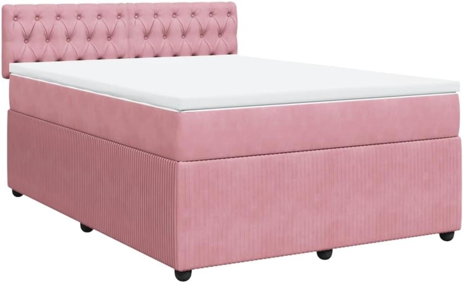 Boxspringbett mit Matratze Rosa 160x200 cm Samt 3287793 Bild 1