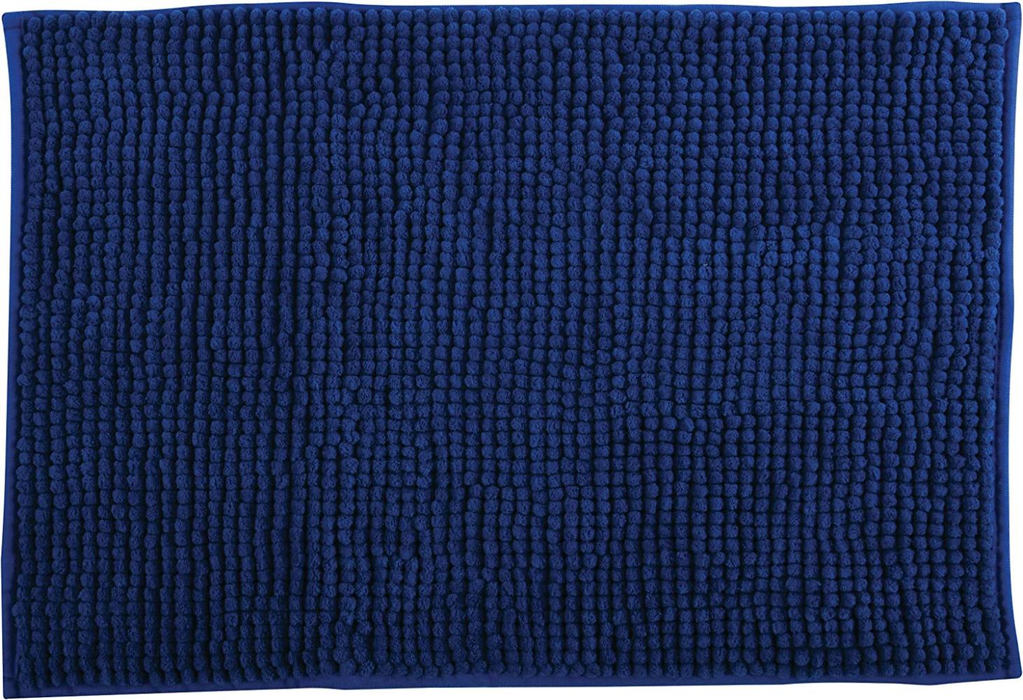 MSV Badteppich Badvorleger Duschvorleger Chenille Hochflor Badematte 40x60 cm – Blau Bild 1