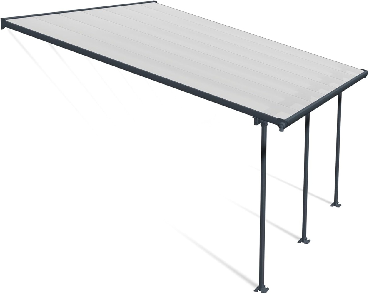 Canopia by Palram Terrassenüberdachung Alu Feria 4X4.2 Polycarbonat Hohlkammerplatten Pergola 425x385 cm Grau zur Überdachung ihrer Terrasse Bild 1