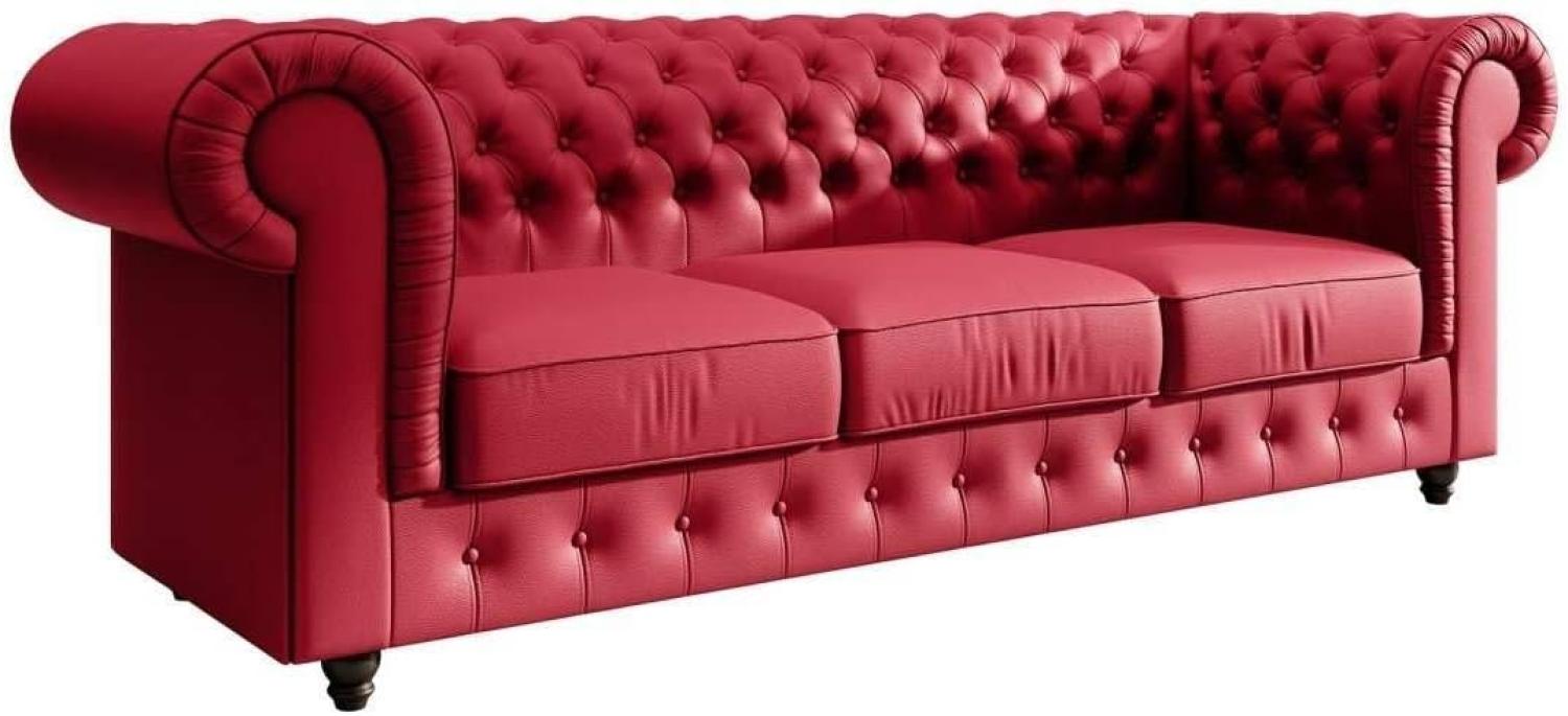 Chesterfield Sofa Hermine (Kunstleder) Rot Bild 1