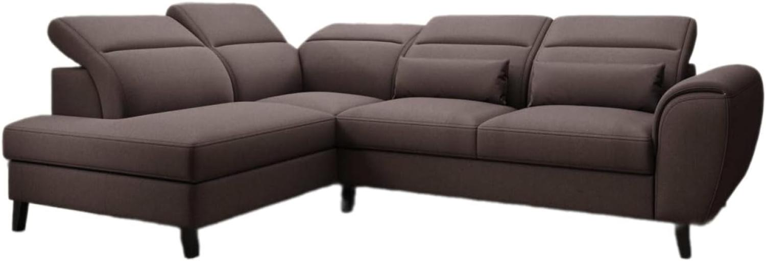 Designer Sofa Nobile mit verstellbarer Rückenlehne Stoff Dunkelbraun Links Bild 1