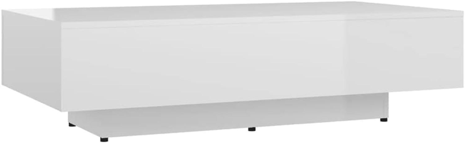Couchtisch, Spanplatte Weiß Hochglanz, 115 x 60 x 31 cm Bild 1