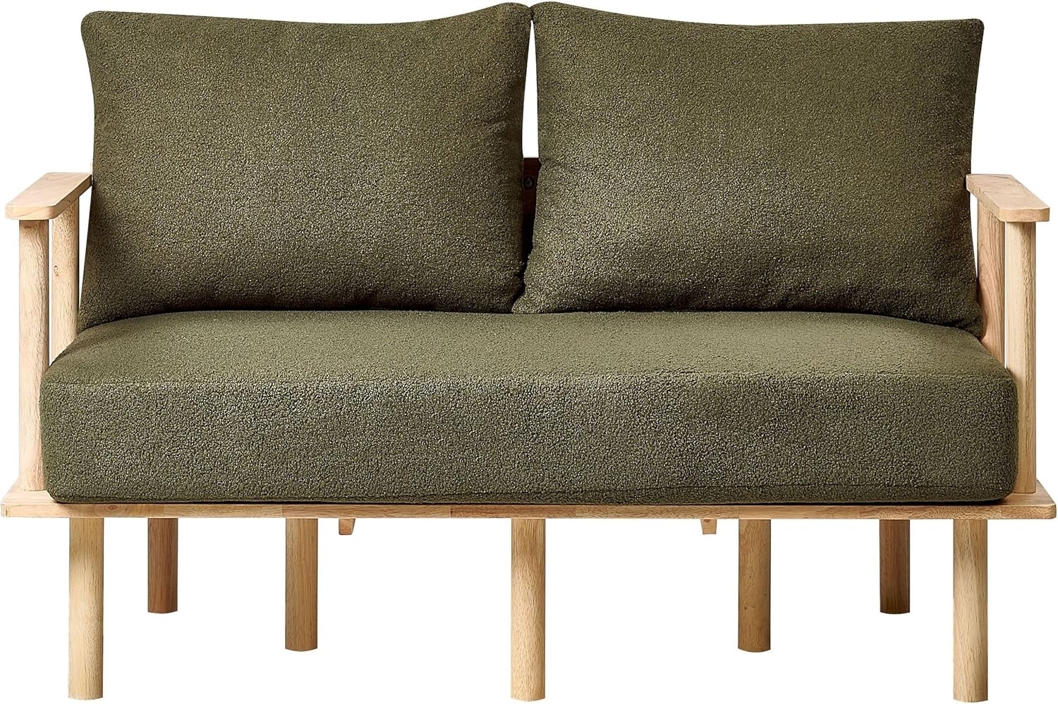 2-Sitzer Sofa Bouclé Stoff Dunkelgrün ASKER Bild 1