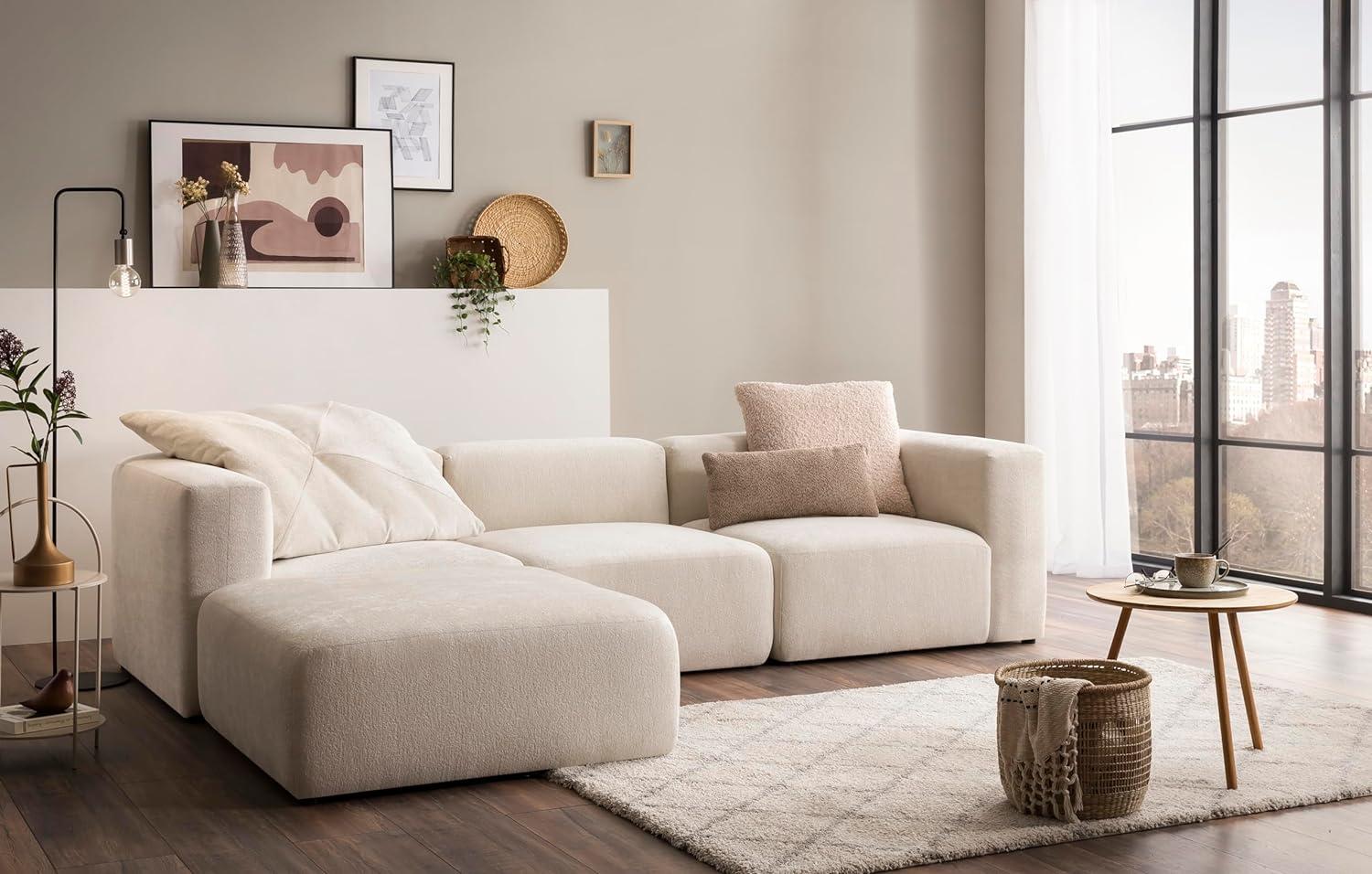 DOMO Collection Ecksofa Adrian, Modulsofa in L-Form, aus 4 Modulen, Sofa, Couch 301x193 cm in creme Bild 1