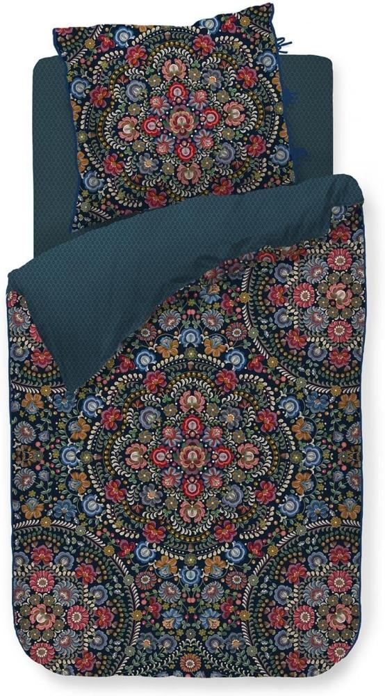 PIP Studio Perkal Bettwäsche 155x220 Il Ricamo darkblue Wende Blütenmeer Ornamente Bild 1