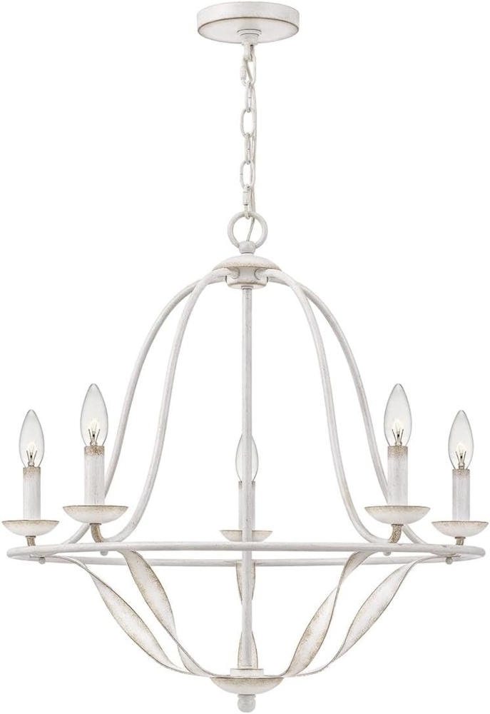 Quoizel QZ-BRADBURY5-AWH Kronleuchter Bradbury E14 40W Stahl; altweiß B:63. 6cm Ø63. 6cm dimmbar höhenverstellbar Bild 1