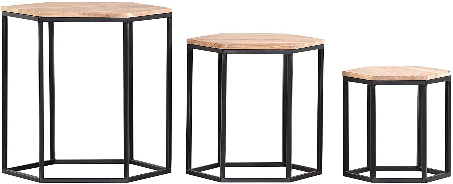 3er-Set Beistelltisch 'Firestone VI' - Akazie Bild 1