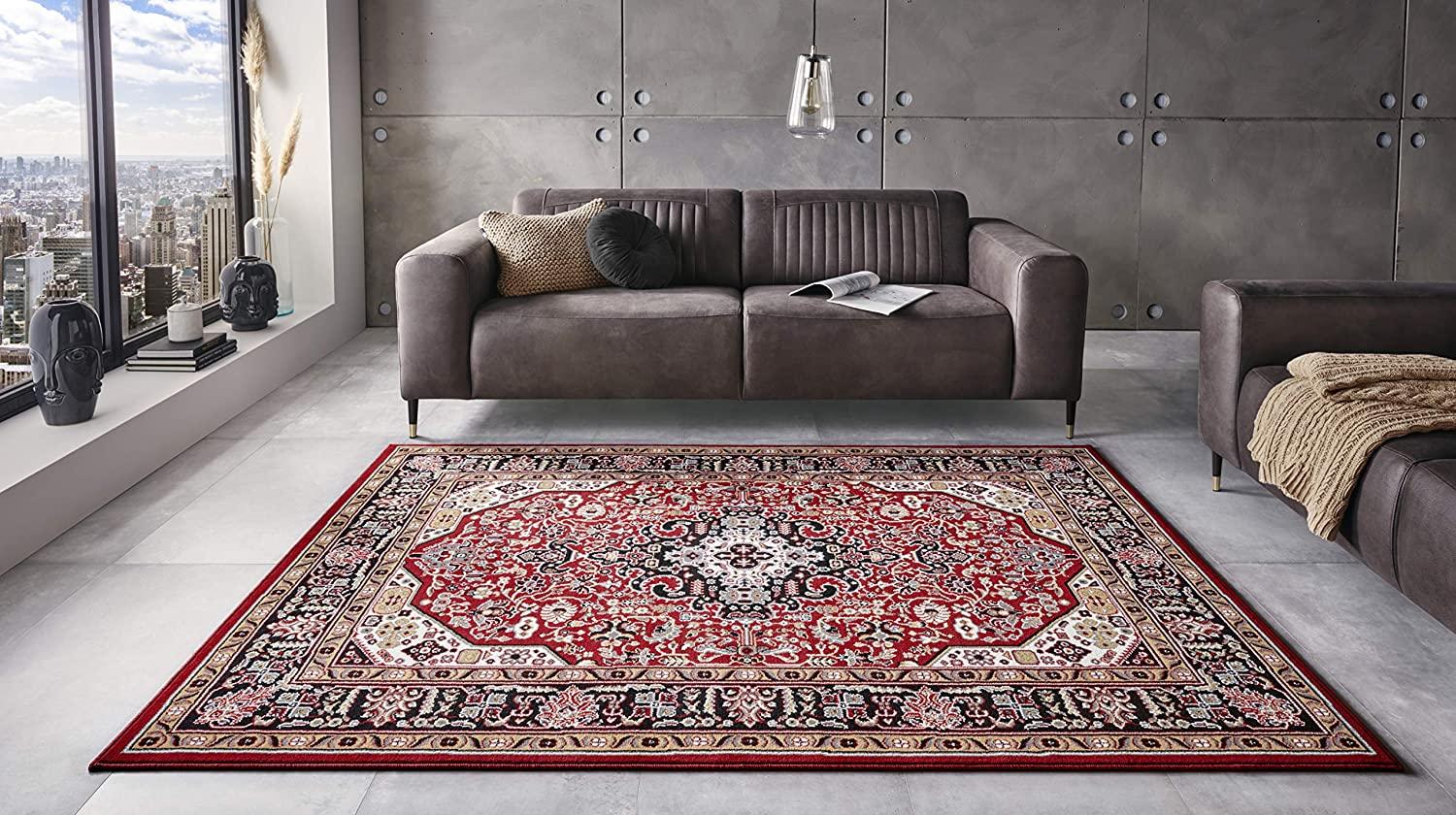 Orientalischer Kurzflor Teppich Skazar Isfahan Rot - 120x170x0,9cm Bild 1