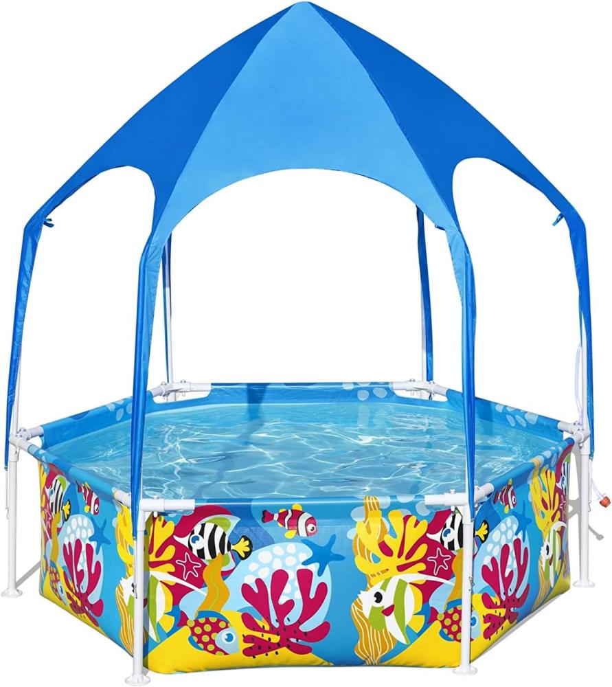 Bestway 5618T Gerahmter Pool Rund Polyester Blau Bild 1