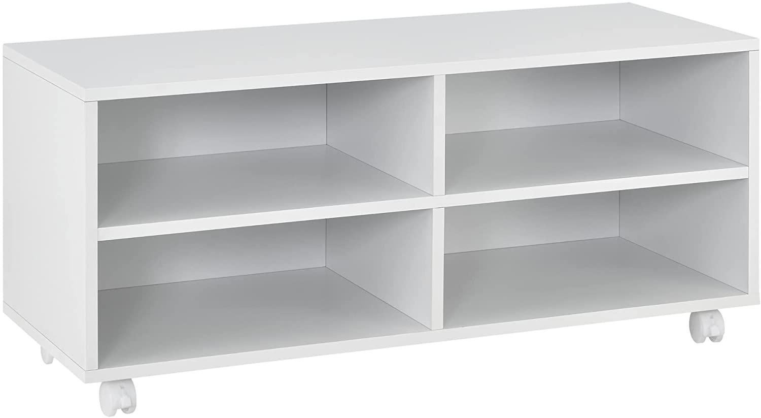 Lowboard mit Rollen Gränne 90x35x41cm Weiß Matt [en. casa] Bild 1