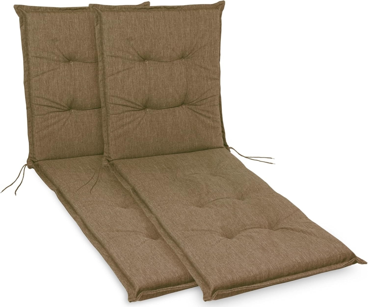 sunnypillow Liegenauflage Polsterauflagen für Gartenliege 190 x 60 x 9 cm, 2 Stück Braun Bild 1