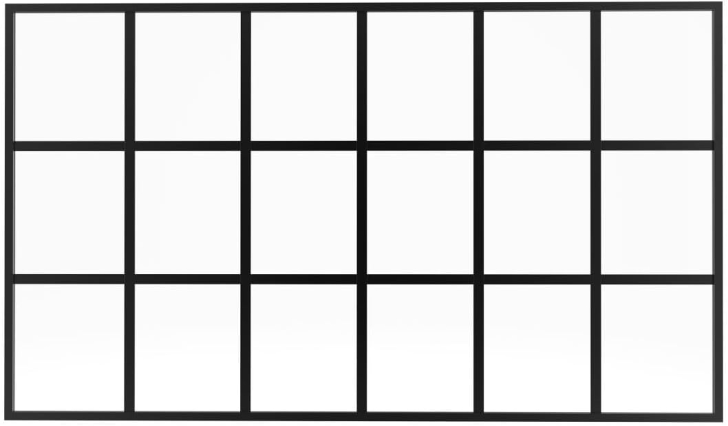 Vente-unique - Glaswand im Orangeriestil - thermolackiertes Aluminium - 180 x 105 cm - Schwarz - ORANSA Bild 1