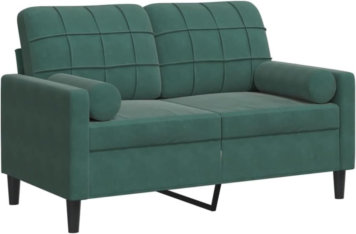 2-Sitzer-Sofa mit Zierkissen Dunkelgrün 120 cm Samt 3278211 Bild 1