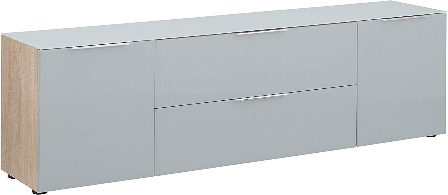 Maja Lowboard 7823 Sonoma-Eiche - Glas Seidengrau Matt Bild 1