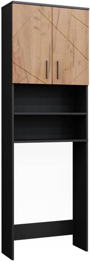 Vicco Waschmaschinenschrank Irma Anthrazit Eiche 64 x 191 cm Badezimmer Bild 1