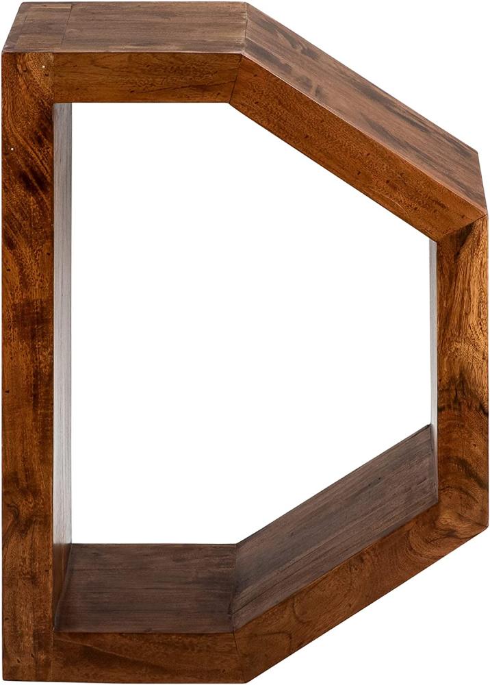Beistelltisch D-Form 45 x 30 x 60 cm Braun aus Akazienholz WOMO-Design Bild 1