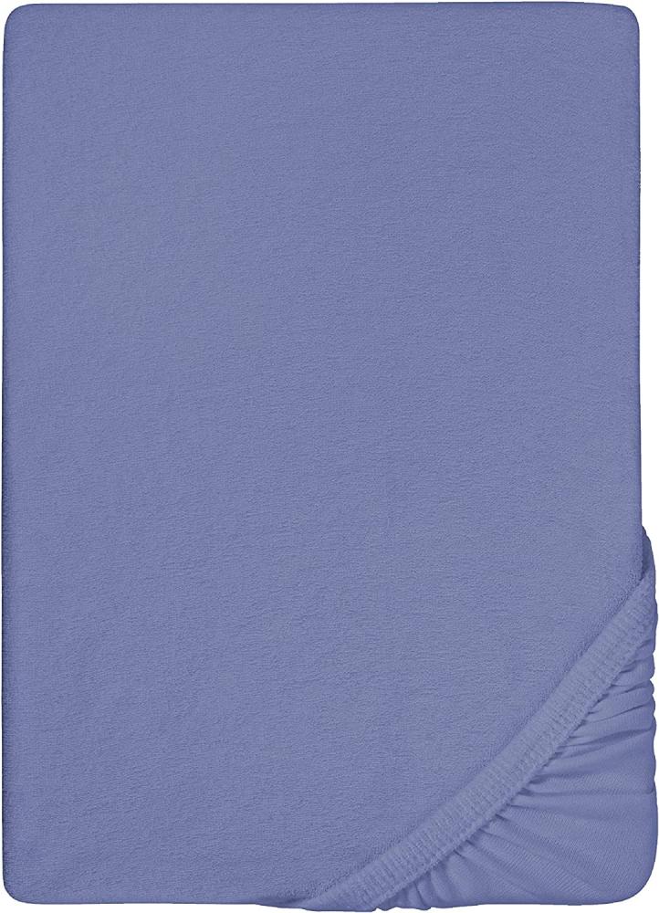 Biberna Frottee-Stretch Spannbettlaken Spannbetttuch 90x200 cm - 100x200 cm Ozeanblau Bild 1