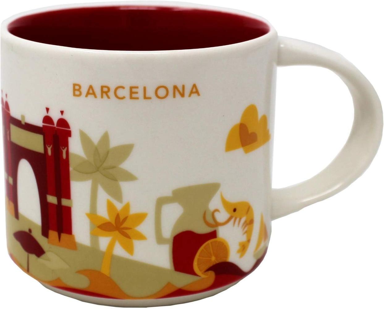 Starbucks Barcelona Yah-Becher - Sie Befinden Sich Hier - Kaffeetasse - Espana - Garnelen - Shrimp - Las Ramblas - Sangria 14 Unzen Weiß Bild 1