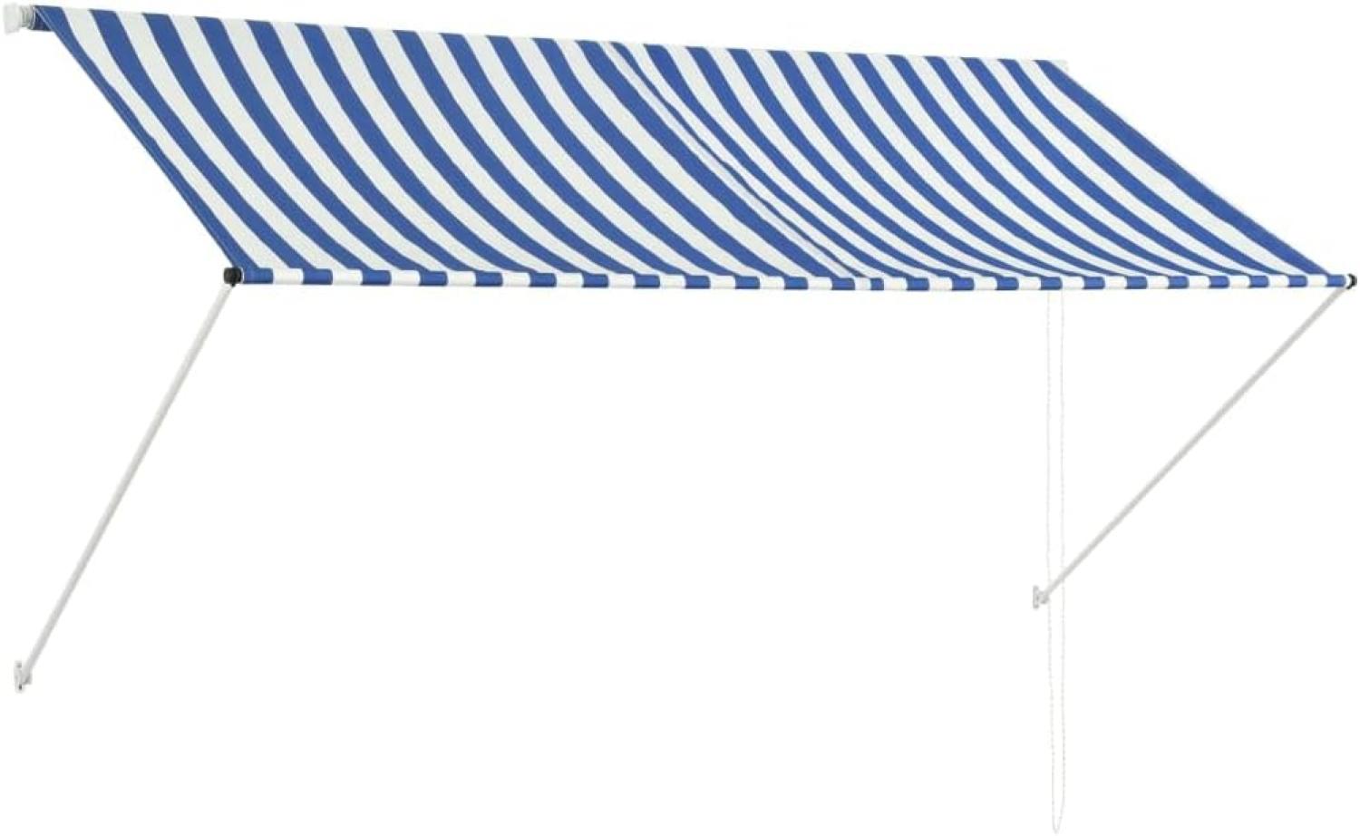 vidaXL Einziehbare Markise 250×150 cm Blau und Weiß 143748 Bild 1