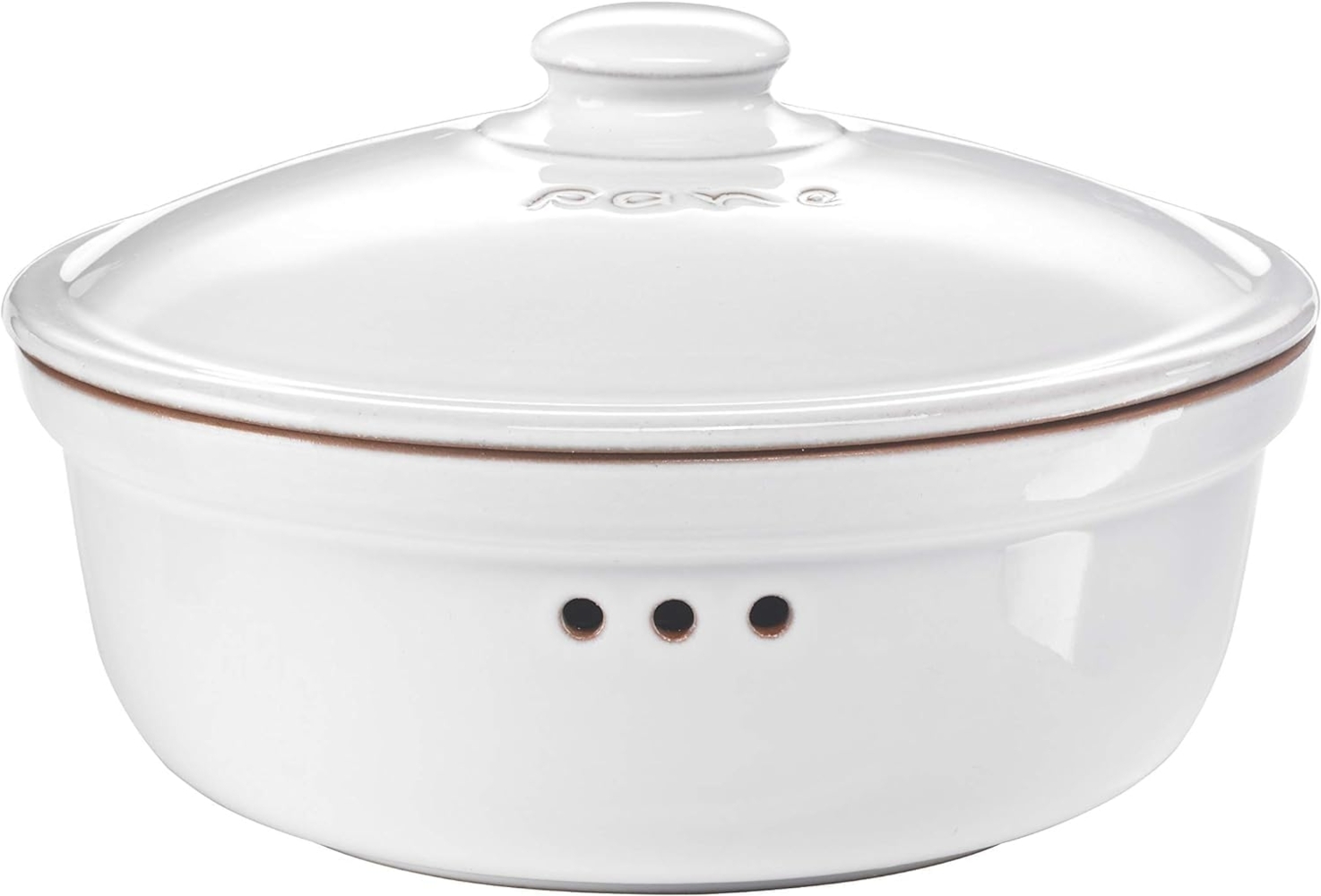 Römertopf Brottopf rund weiß Bild 1