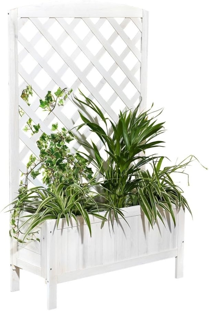 Melko Blumenkasten Rankkasten Blumenkasten Rankgitter Holz Rankhilfe Spalier Pergola (Stück), Witterungsbeständig Bild 1